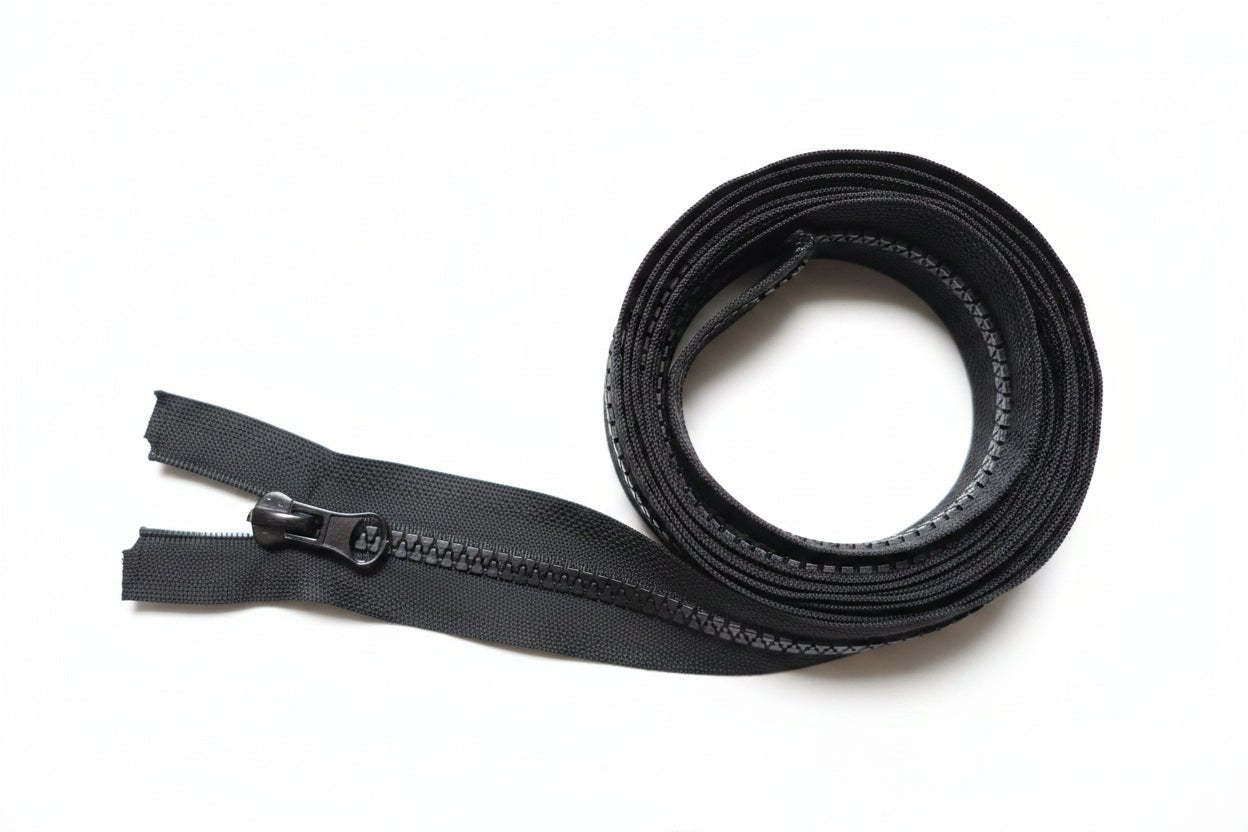 Juodas plastikinis užtrauktukas (100cm/35.43) - Photini Shop