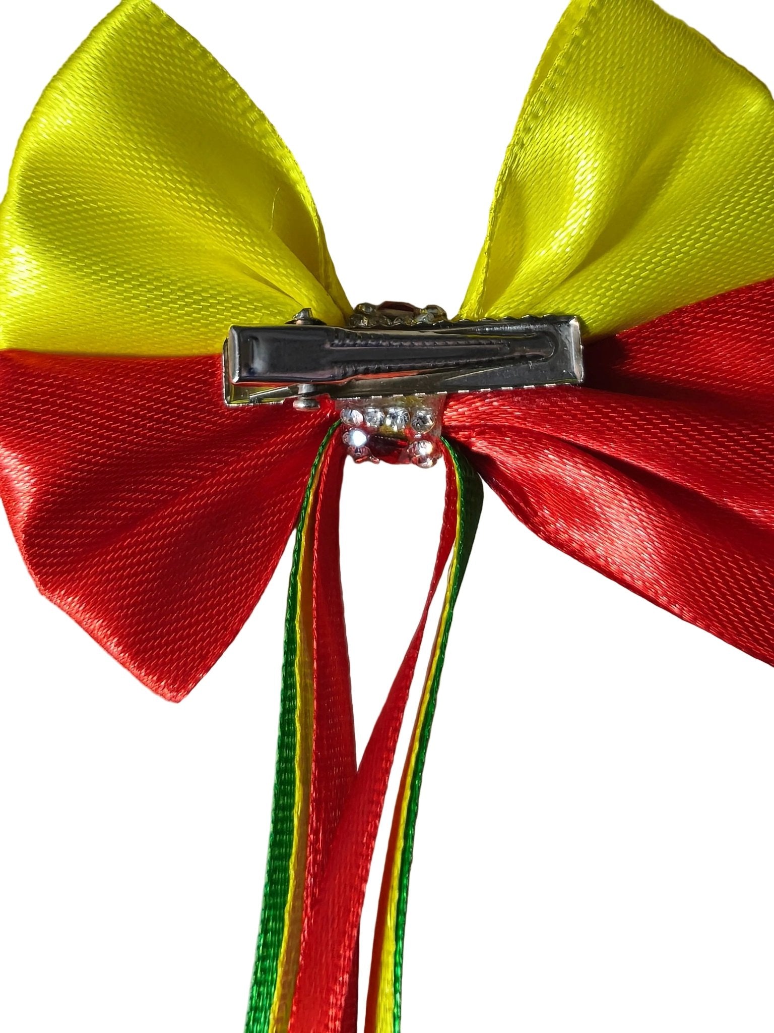 Rankų darbo Lietuviškos trispalvės plaukų kaspinas-segtukas - Photini Shop