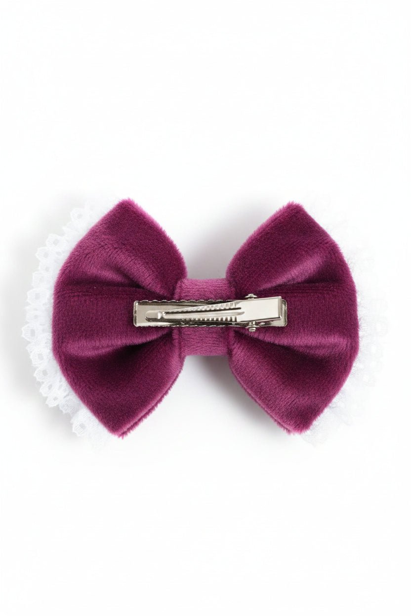 Rankų darbo veliūrinis segtukas - kaspinas (7cm/8cm) - Photini Shop