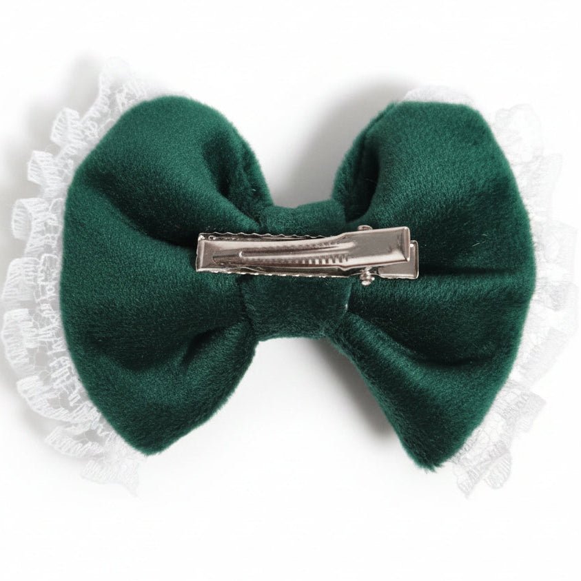 Rankų darbo veliūrinis segtukas-kaspinas(7cm/8cm) - Photini Shop