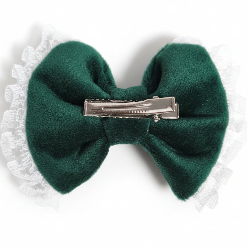 Rankų darbo veliūrinis segtukas-kaspinas(7cm/8cm)